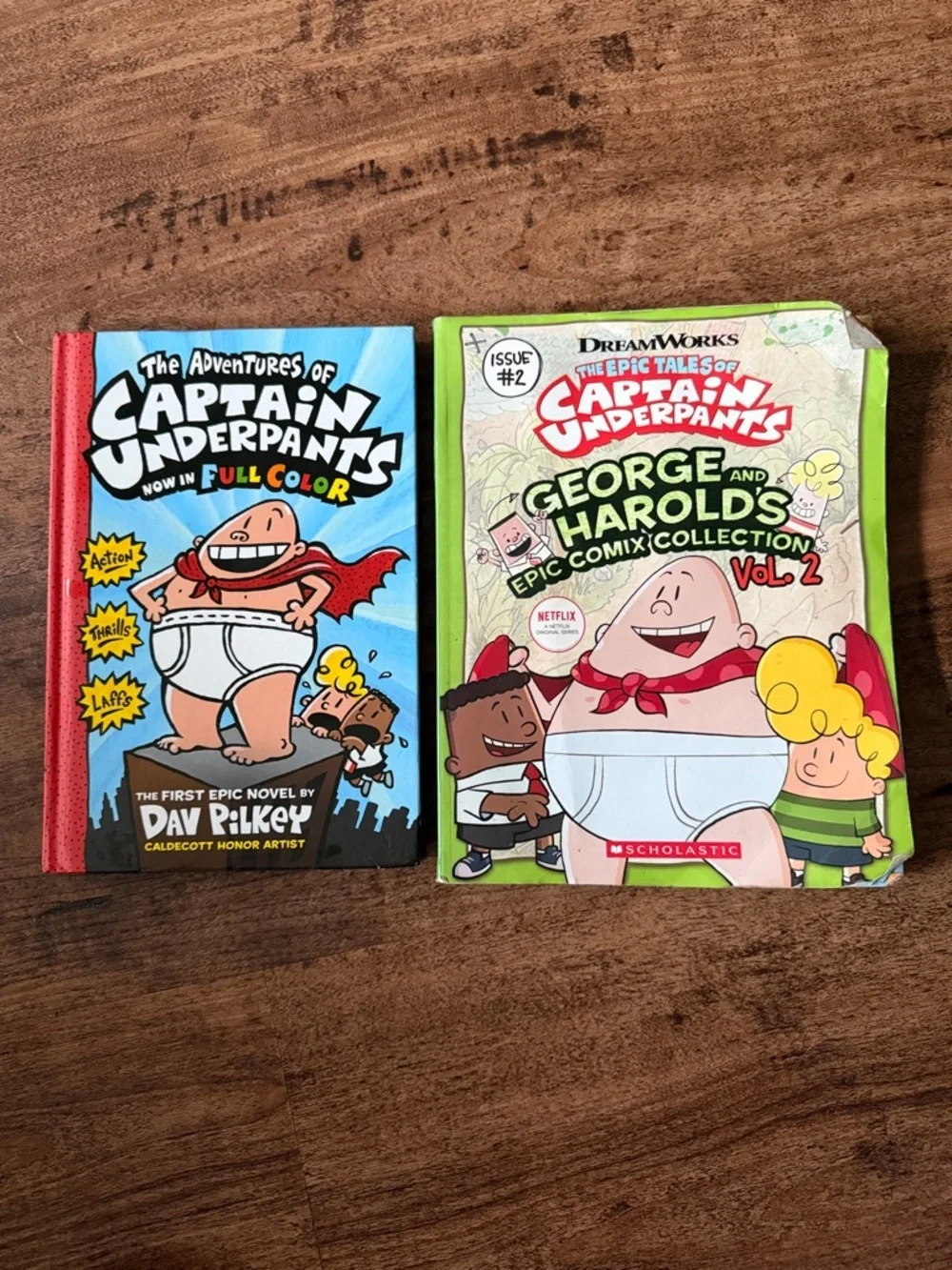 Scholastic Captain Underpants Books - Blue & Green Covers